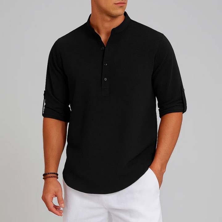 Isandro - Camicia a bottoni testurizzata