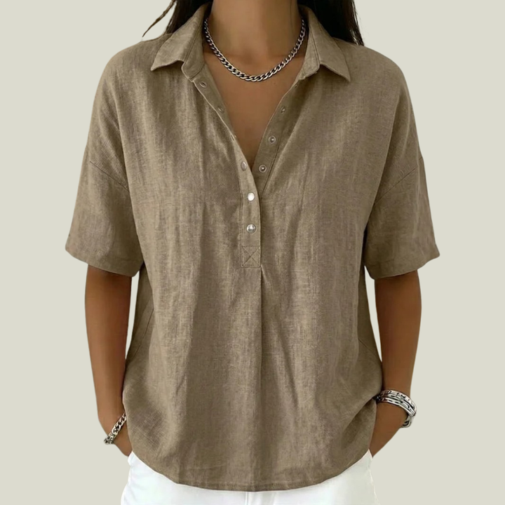 Nina - Blusa con collo morbido al tatto