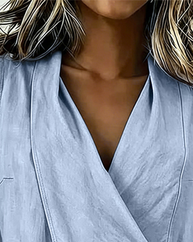Farren - Blusa a portafoglio smanicata