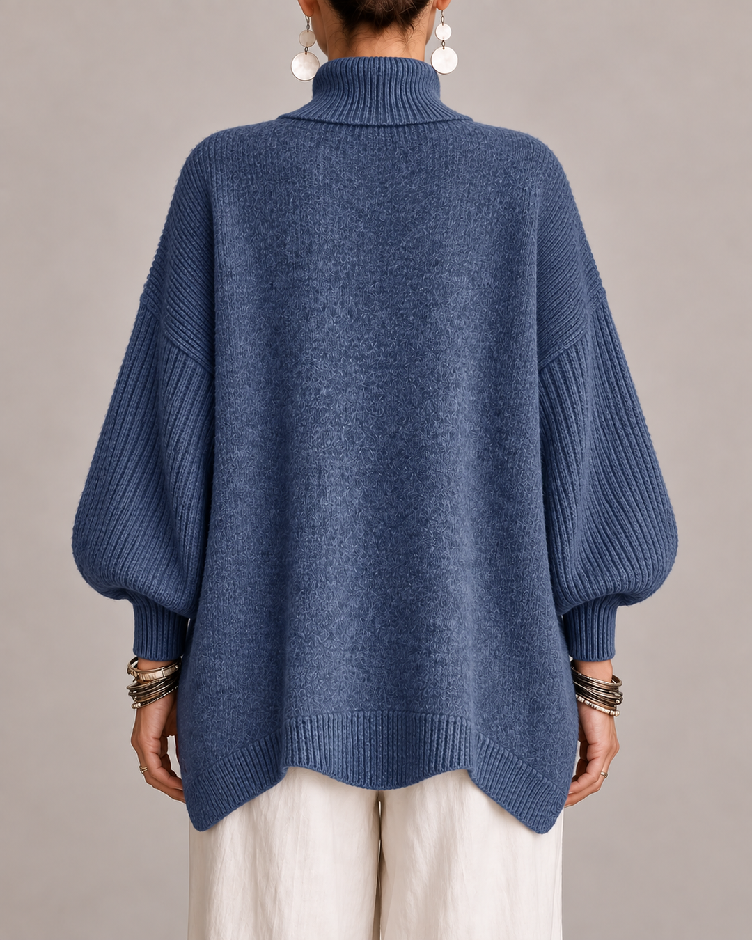 Sorcha - Maglione a collo alto drappeggiato dalla vestibilità relaxed
