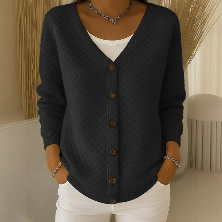 Delavie - Cardigan in maglia trapuntata con bottoni