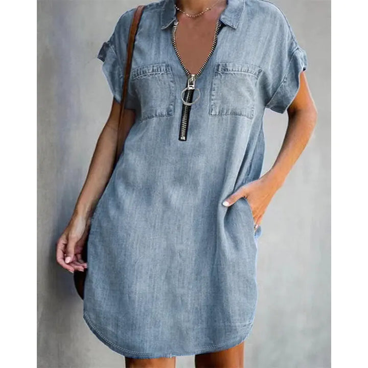 Genevalle - Abito Pocket in chambray casual