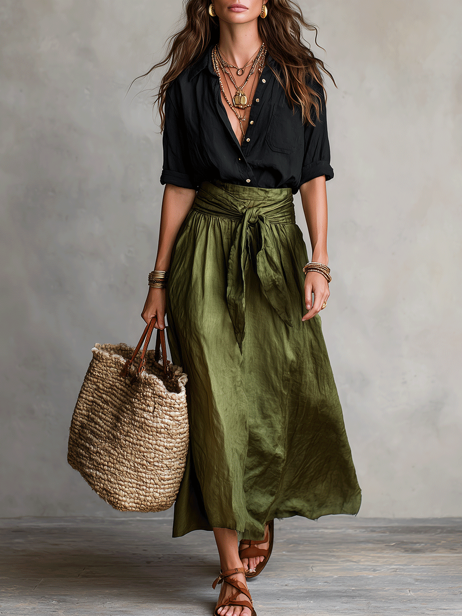 Estella - Coordinato con blusa elegante e gonna midi