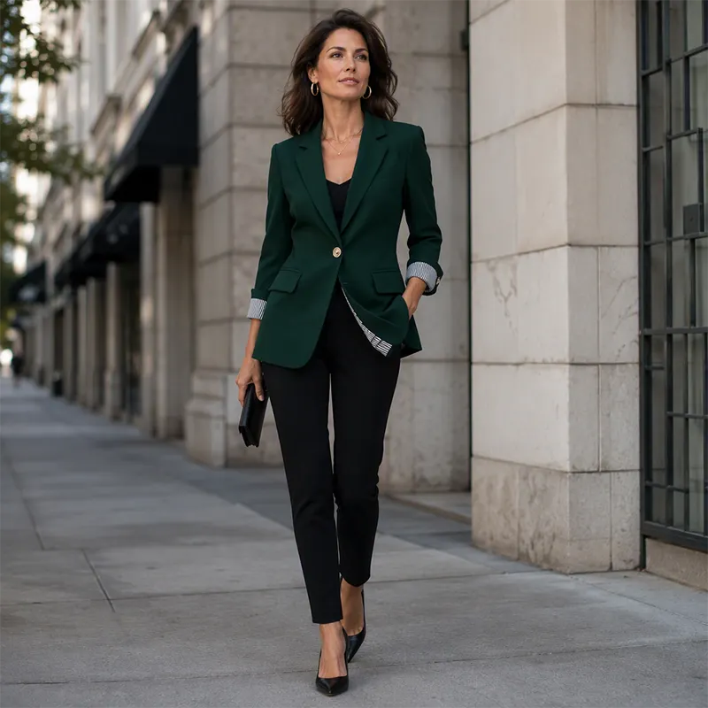 Celenya - Blazer classico con maniche risvoltate