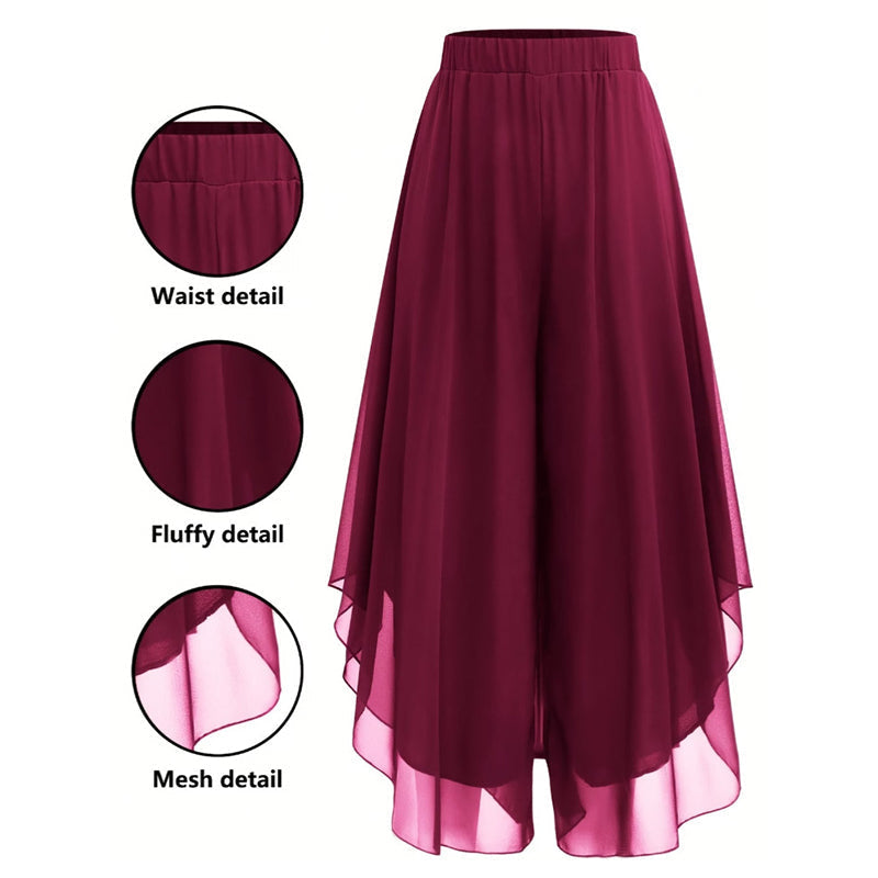 Hope - Pantaloni palazzo con sovrapposizione in chiffon