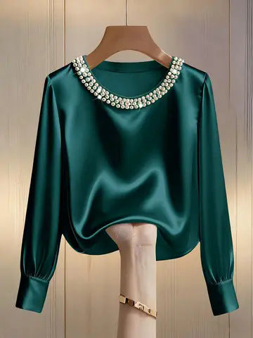 Avara - Blusa elegante in perle