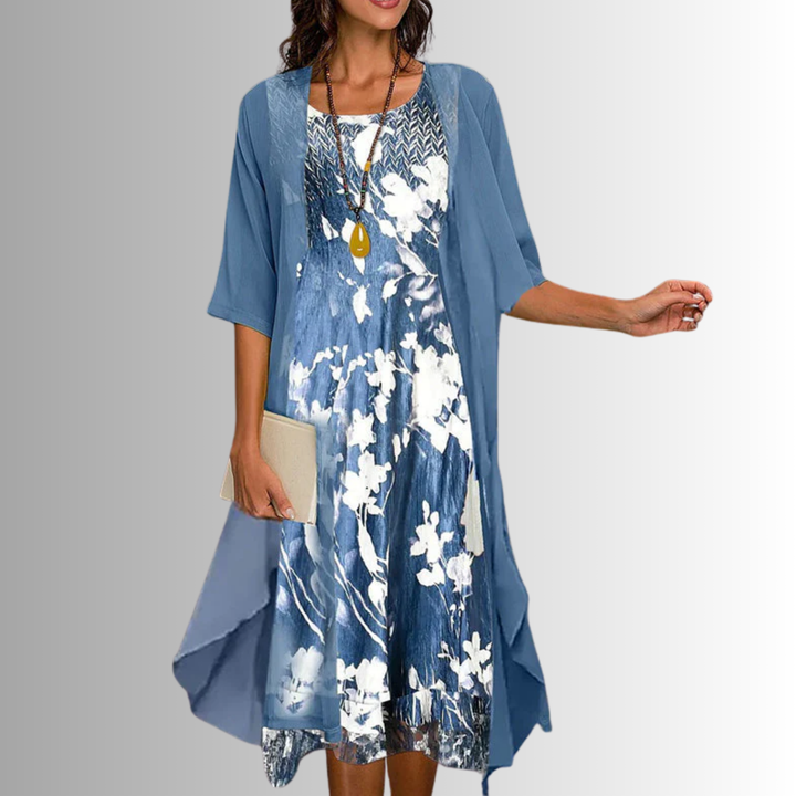 Delavelle - Coordinato elegante con abito midi a strati