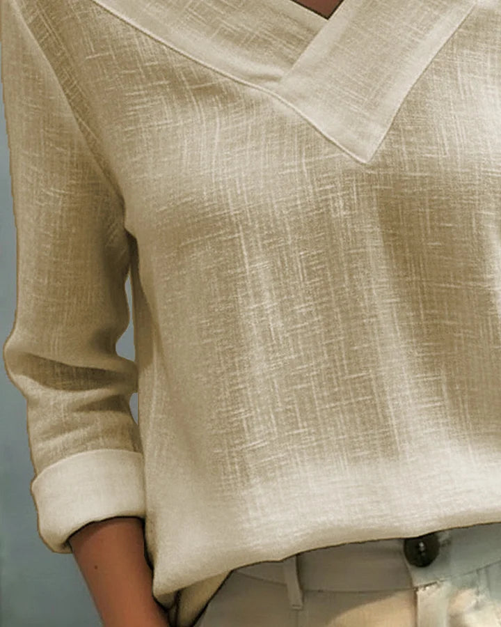Calira - Top a spalle scoperte con scollo a V e tocco morbido