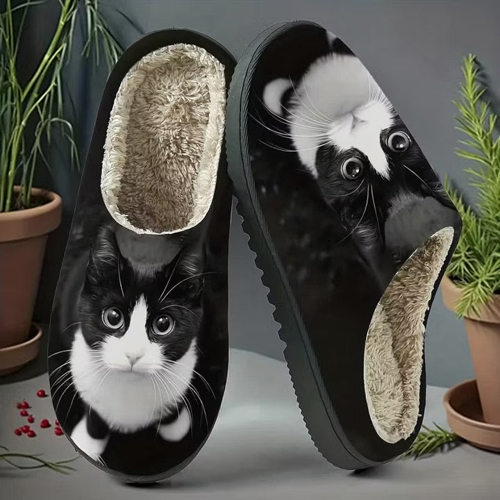 Zita - Pantofole slip-on con stampa di gatto morbidissime