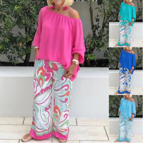 Brinette - Coordinato blusa e pantaloni a gamba larga