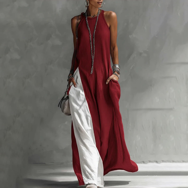 Zarella - Abito lungo color block soft touch