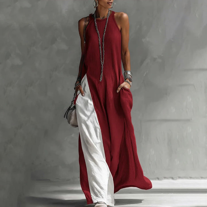 Zarella - Abito lungo color block soft touch