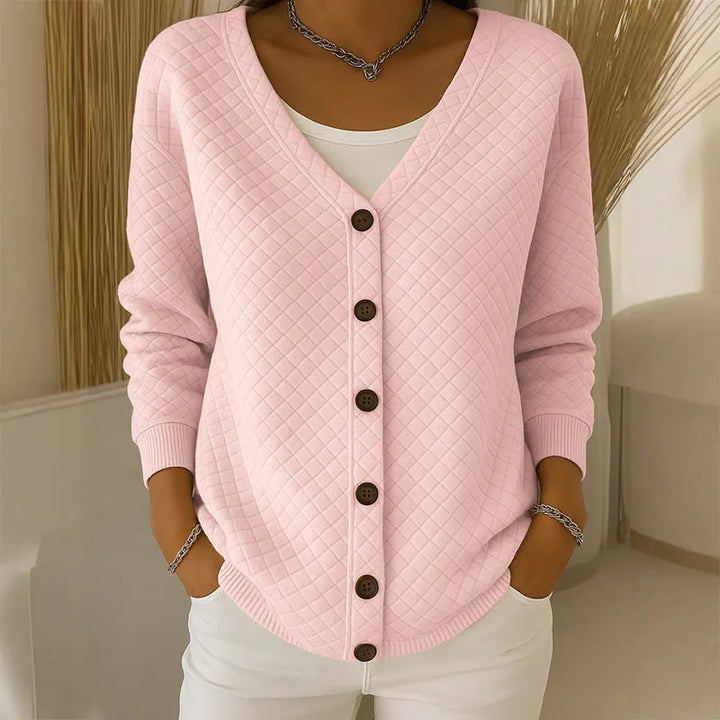 Delavie - Cardigan in maglia trapuntata con bottoni