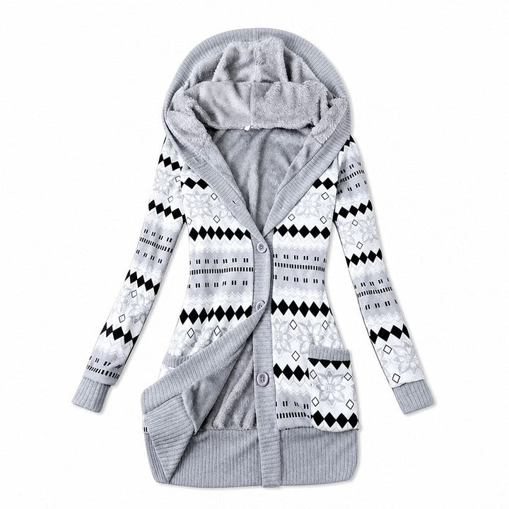Ines - Cardigan termico con cappuccio