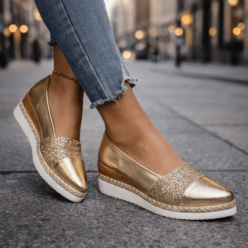 Kirsty - Sneakers con zeppa e glitter
