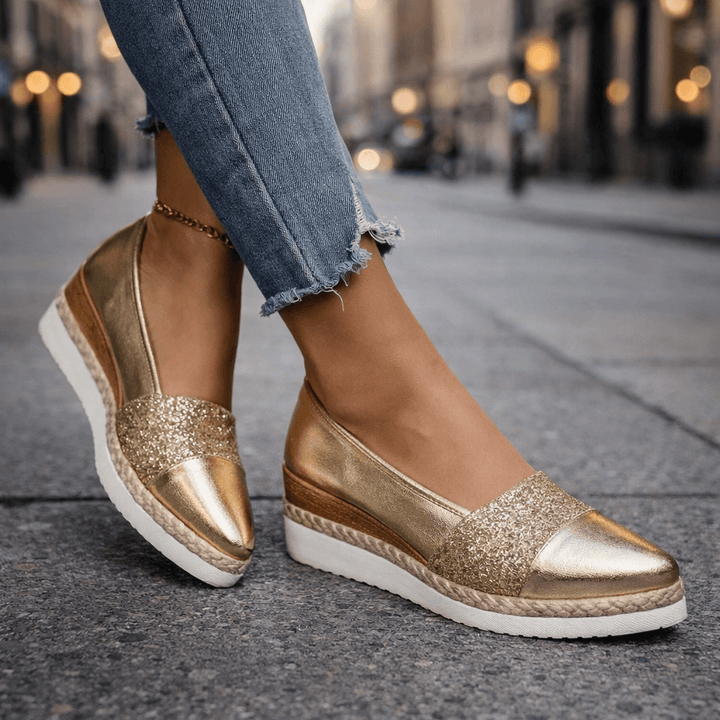 Kirsty - Sneakers con zeppa e glitter