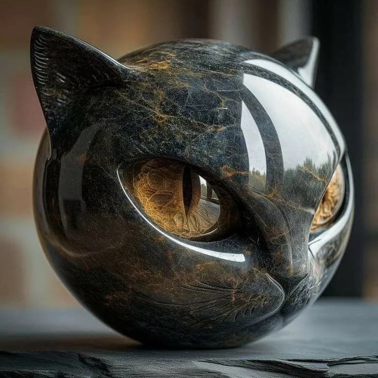 Bellanora - Ornamento scultoreo a forma di testa di gatto