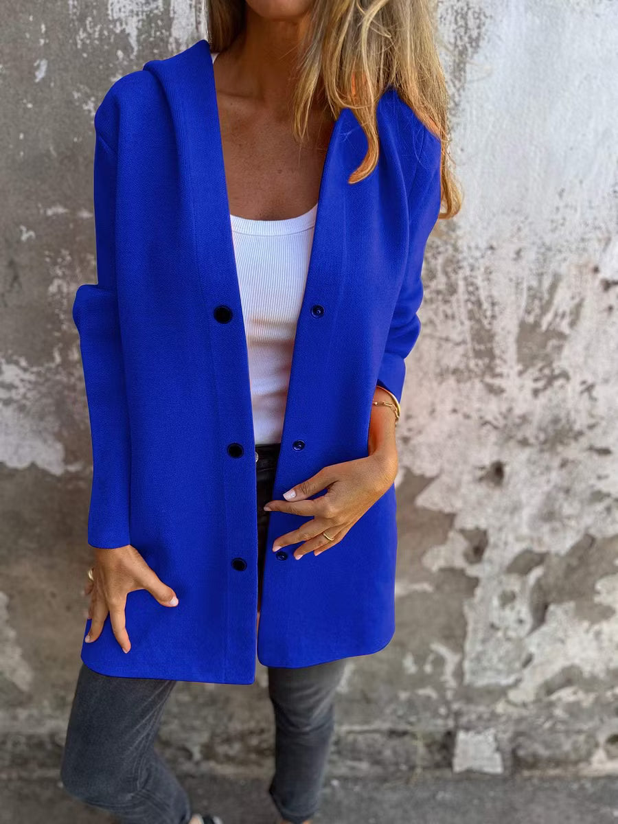 Aloura - Giacca con cappuccio e bottoni, vestibilità rilassata