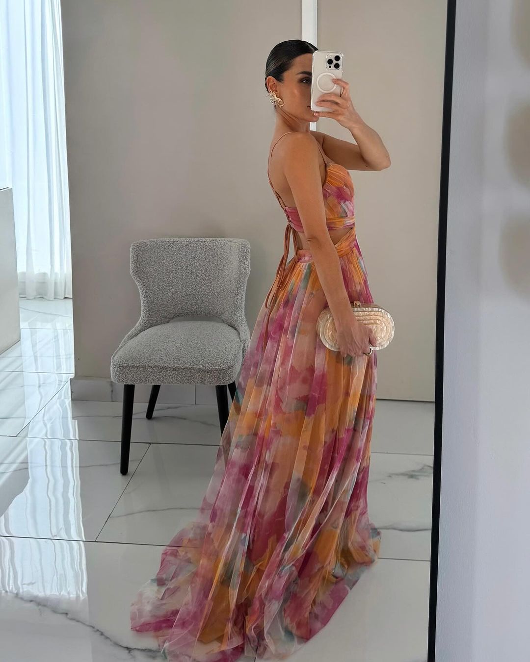 Nalina - Abito lungo floreale fluido