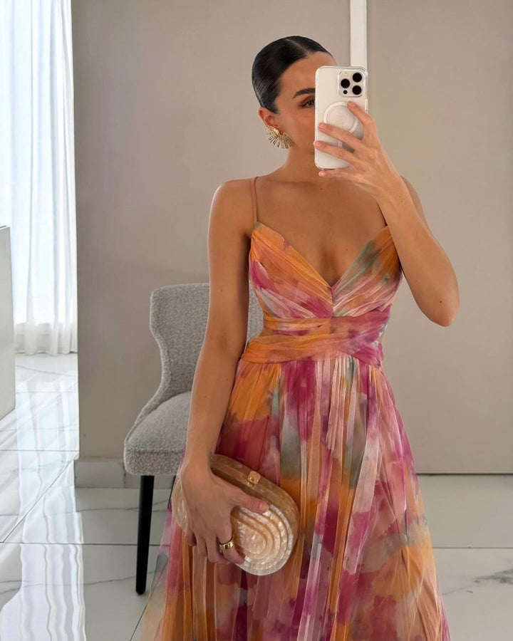 Nalina - Abito lungo floreale fluido
