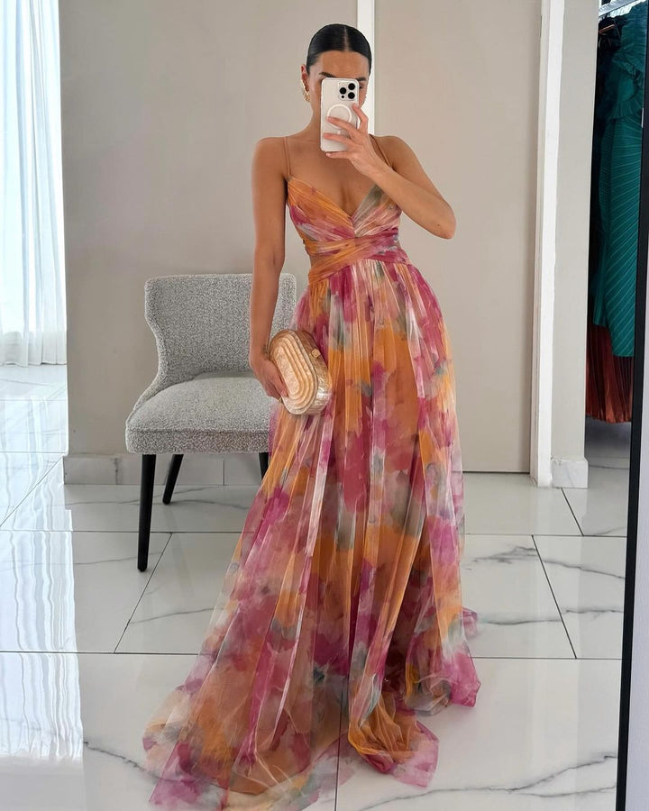 Nalina - Abito lungo floreale fluido