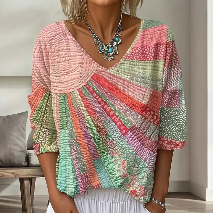 Genevielle - Blusa boho a rilievo