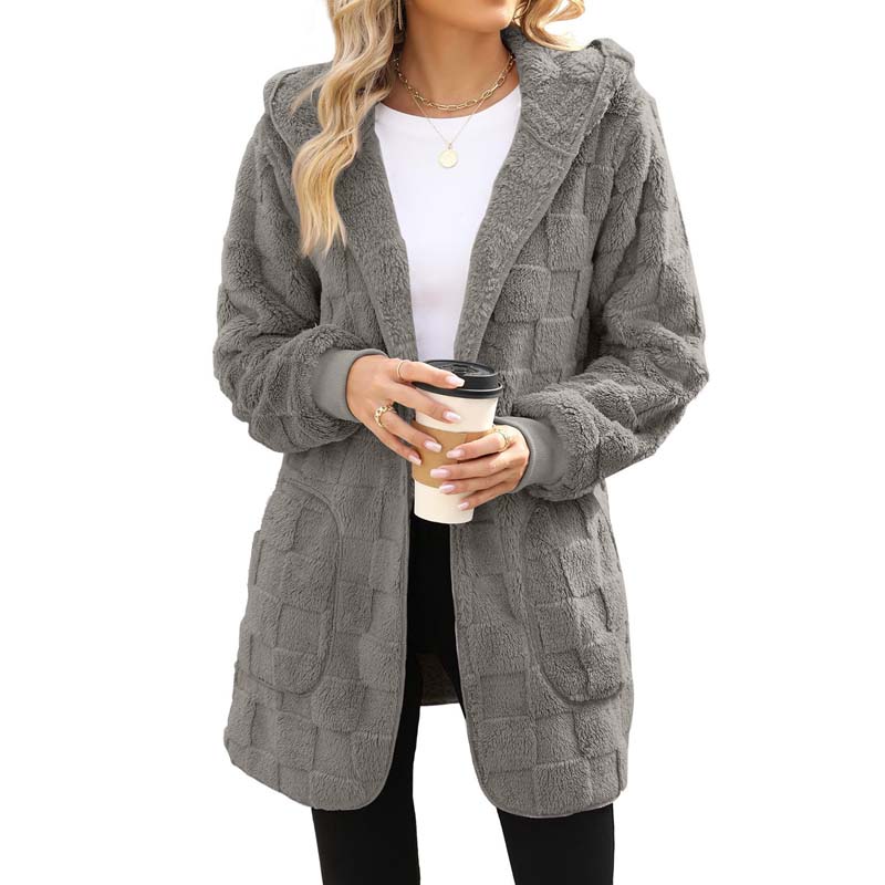 Zinnabelle - Cardigan con cappuccio in velluto operato