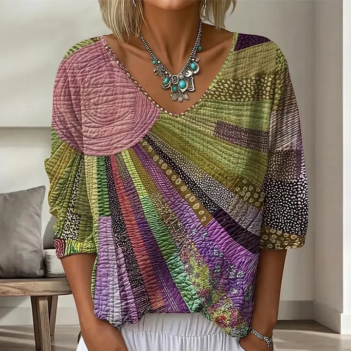 Genevielle - Blusa boho a rilievo