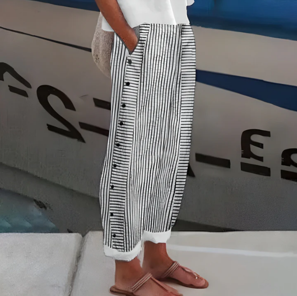 Yareli - Pantaloni antivento a righe