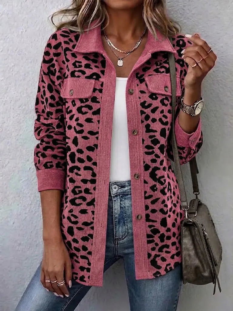 Miressia - Cardigan a bottoni con stampa animalier
