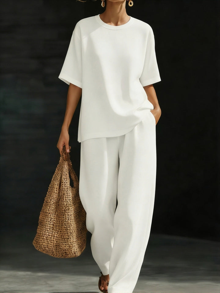 Annika - Completo coordinato con top dalla vestibilità rilassata e pantaloni a gamba ampia