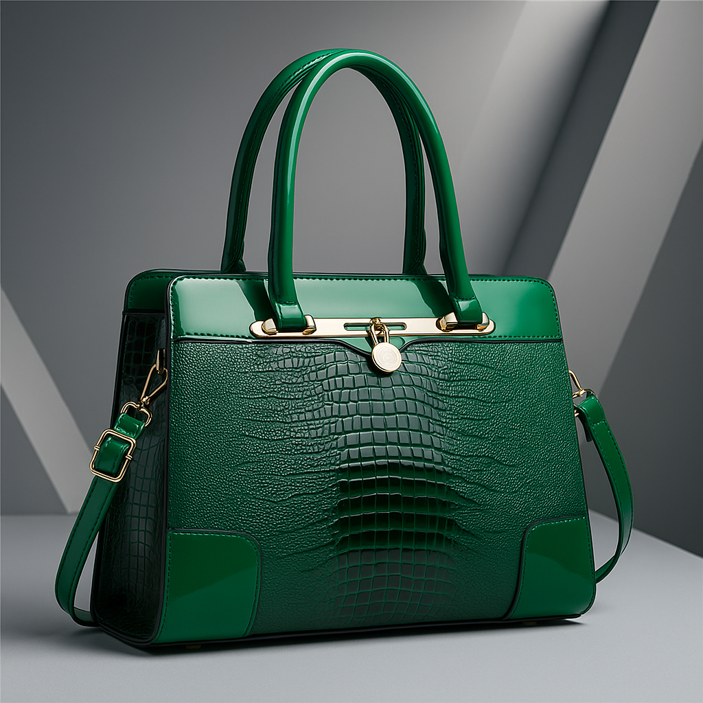 Aeryn - Borsa a mano strutturata con effetto coccodrillo