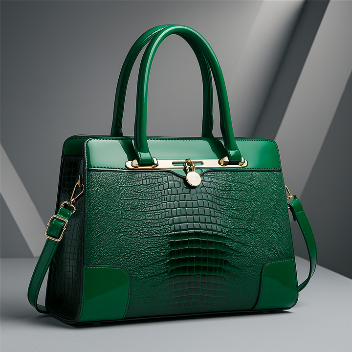 Aeryn - Borsa a mano strutturata con effetto coccodrillo