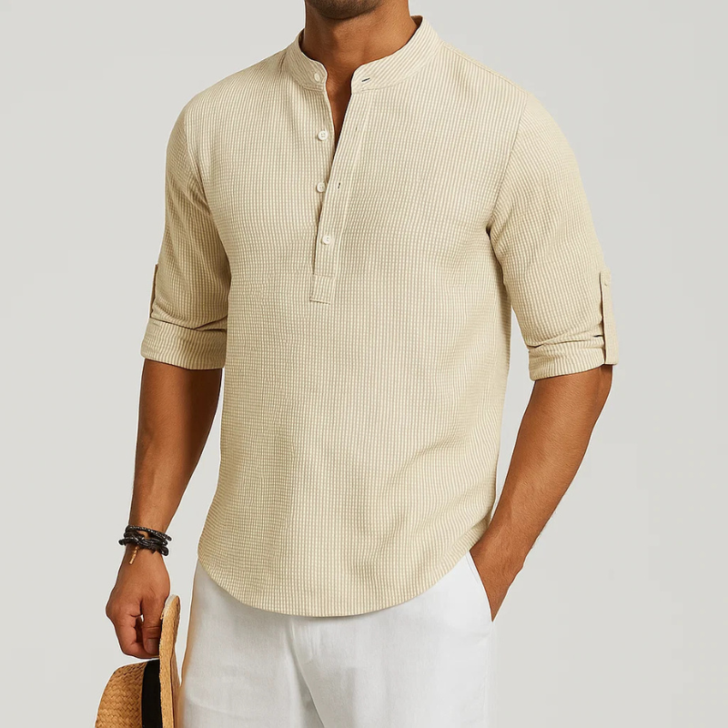 Isandro - Camicia a bottoni testurizzata