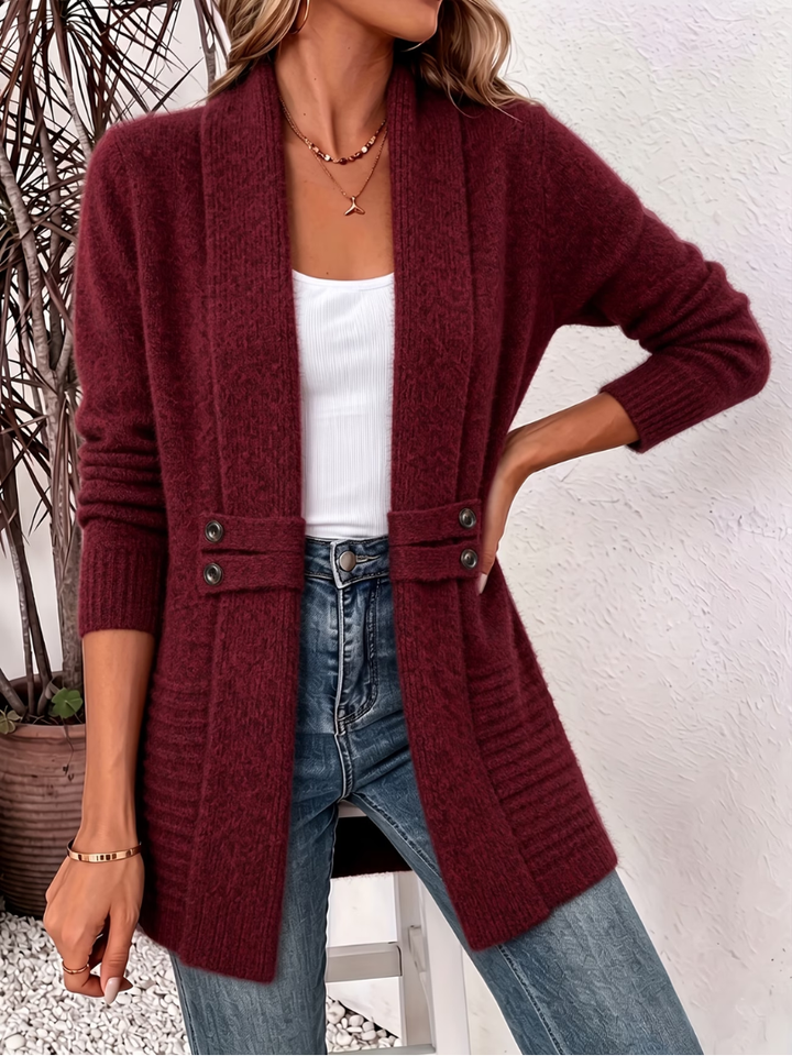 Abella - Cardigan a maglia traforata al tatto morbido
