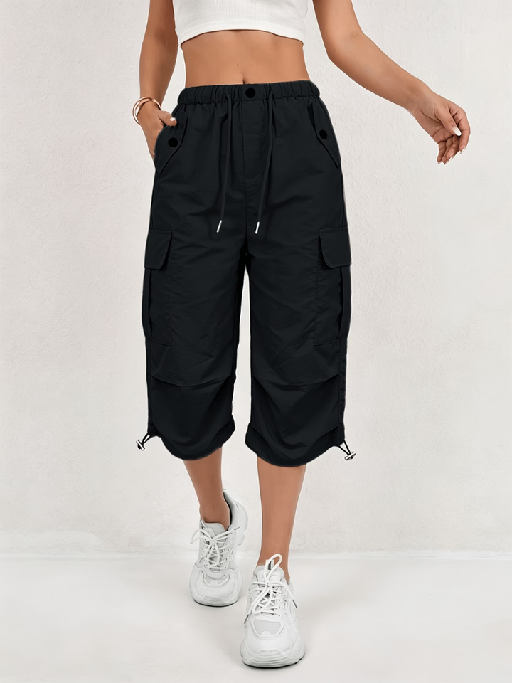 Donatella - Pantaloni cargo Capri leggeri e stretch