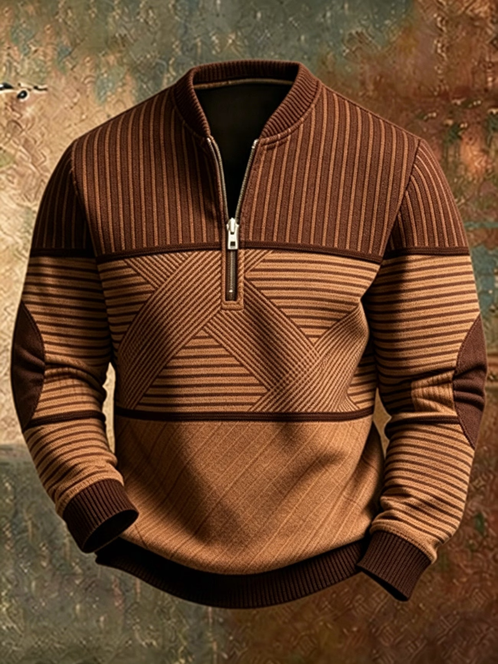 Anvar - Maglione a mezza zip morbido al tatto