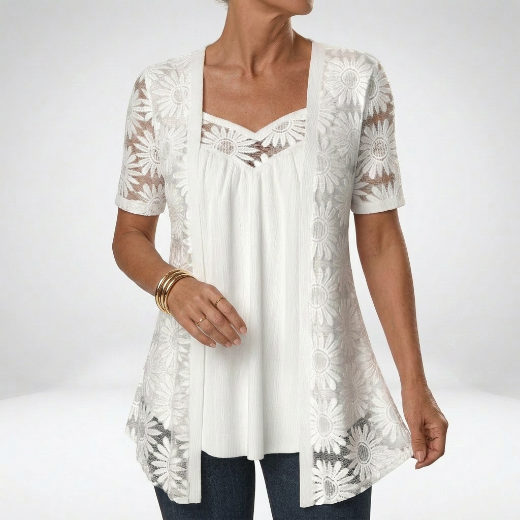Lucette - Blusa elegante con dettagli in pizzo