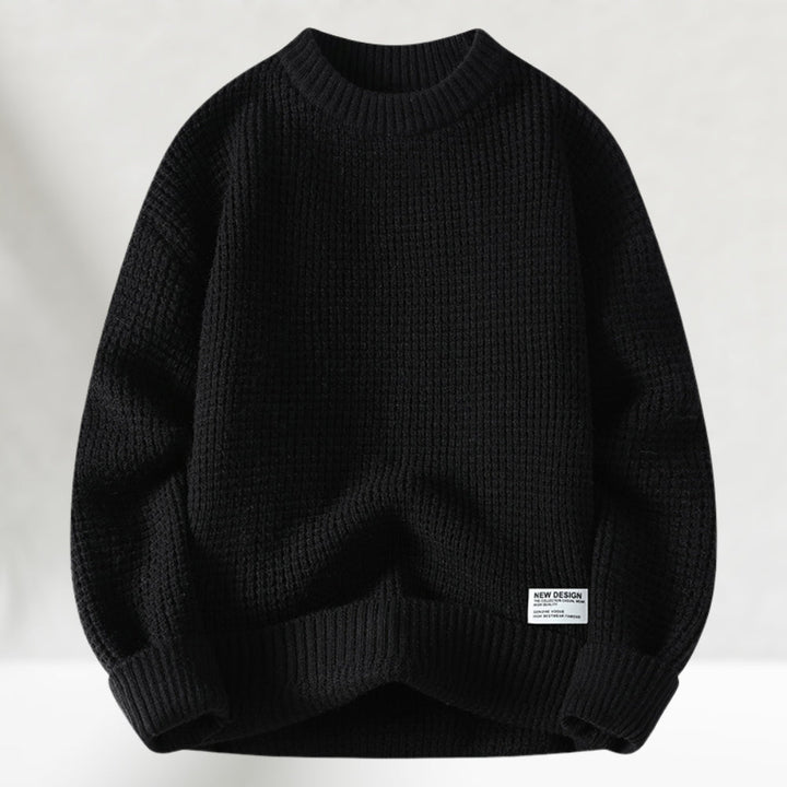 Eldric - Maglione girocollo in maglia waffle