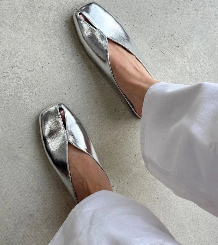 Camellia - Mules premium a punta quadrata