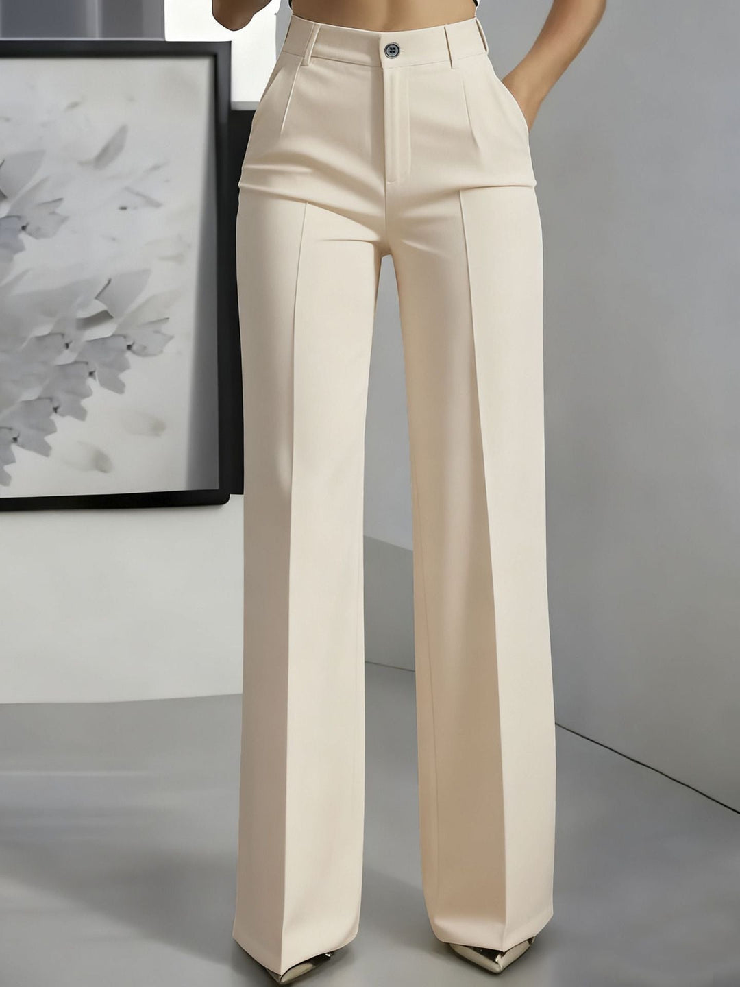 Adorisse - Pantaloni a palazzo a vita alta sartoriali