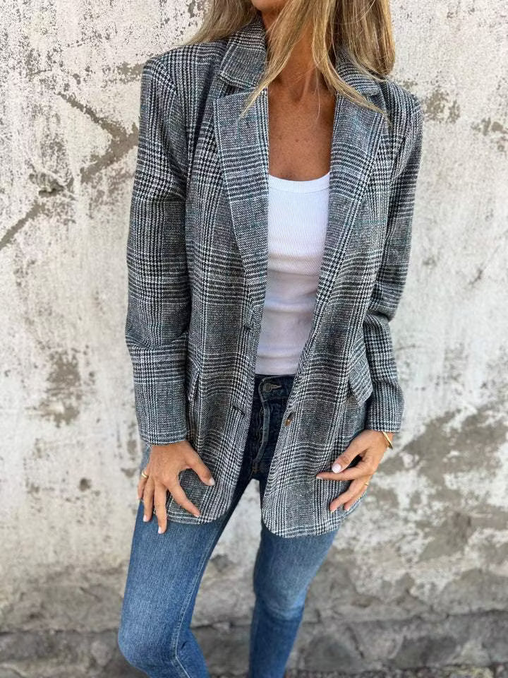 Eira - Blazer lungo a quadri sartoriale
