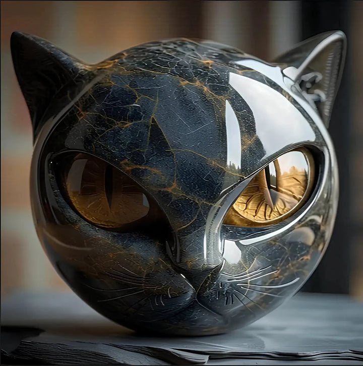 Bellanora - Ornamento scultoreo a forma di testa di gatto