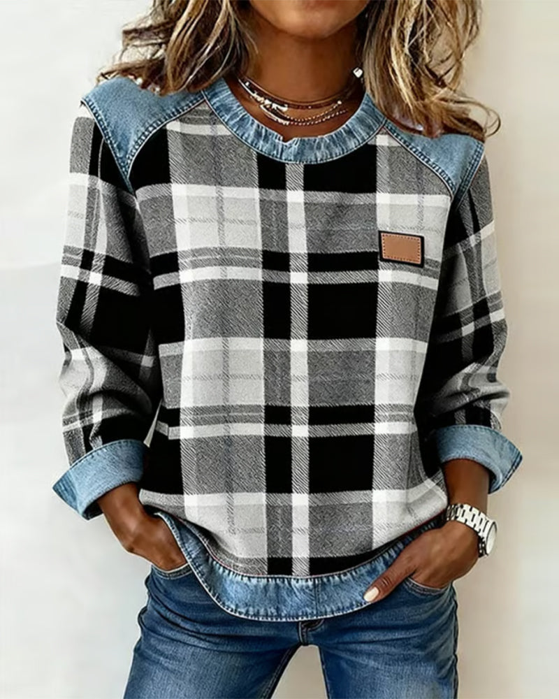Adair - Felpa casual a righe con girocollo