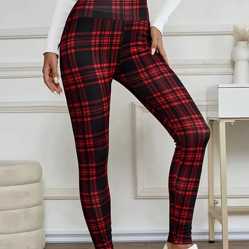 Estelyn - Leggings elasticizzati a quadri classici