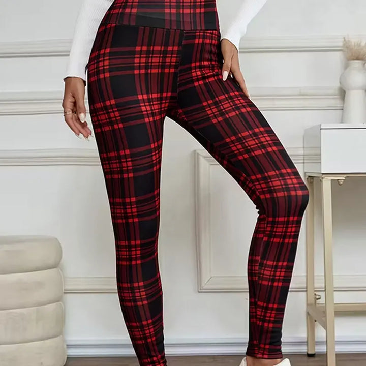Estelyn - Leggings elasticizzati a quadri classici