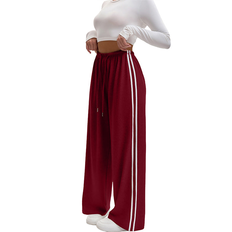 Adorielle - Pantaloni a gamba larga con bande laterali