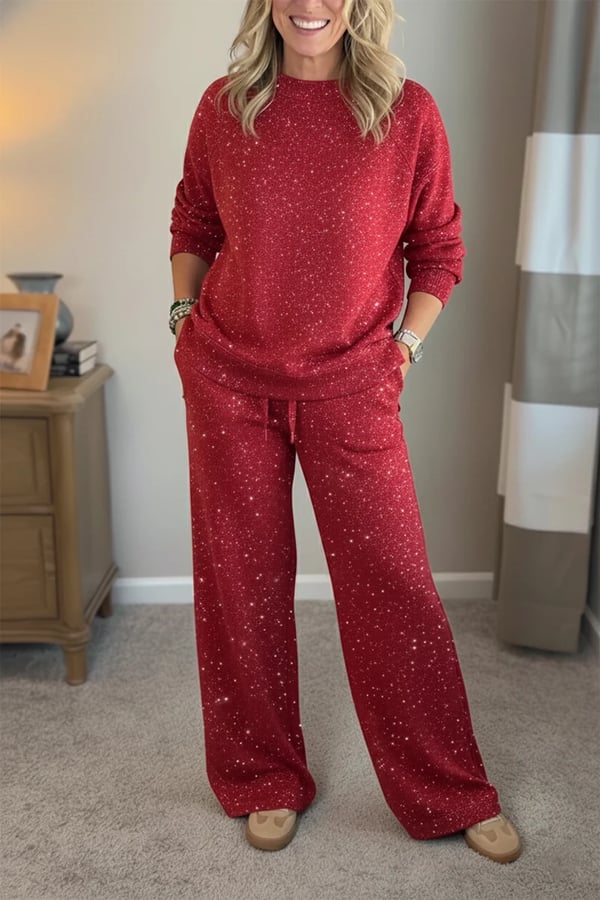 Celia - Giacca e pantaloni con finitura brillante