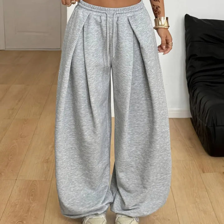 Annis - Pantaloni a gamba larga con coulisse e vestibilità rilassata