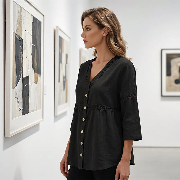 Ardena - Blusa ricamata con bottoni